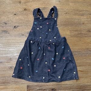 4/20$ Baby Toddler Navy Blue Jumper Dress with Colorful Accents size 18 months